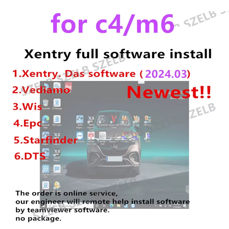 Newest 2023.12 Xentry Software Remote Install and Activate DT.S WI.S EP.C for Auto Diagnostic Tool MB STAR SD C4/C5/C6 Openport