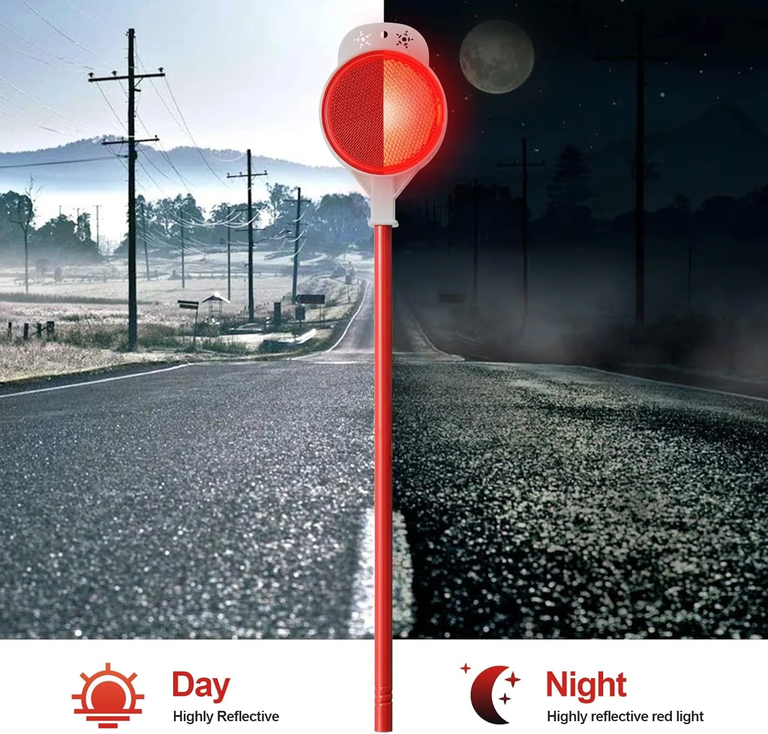 Metal Driveway Markers for Parking Lot Yard Mailbox Driveway, 48 Inches Double Sided Reflectors,4Pcs