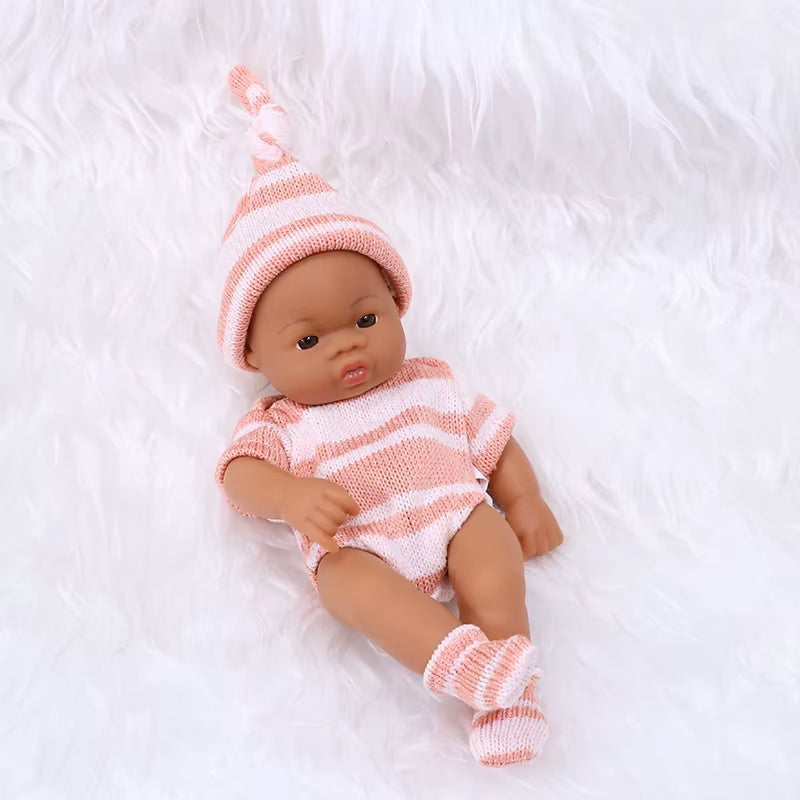 Black Reborn Dolls Silicone Reborn Baby Doll 20Cm Dolls Baby Reborn Baby Doll Toys Soft Touch High Quality Doll for Children