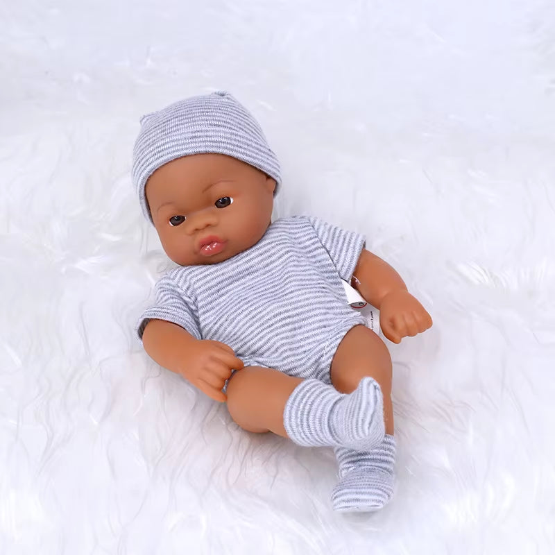 Black Reborn Dolls Silicone Reborn Baby Doll 20Cm Dolls Baby Reborn Baby Doll Toys Soft Touch High Quality Doll for Children