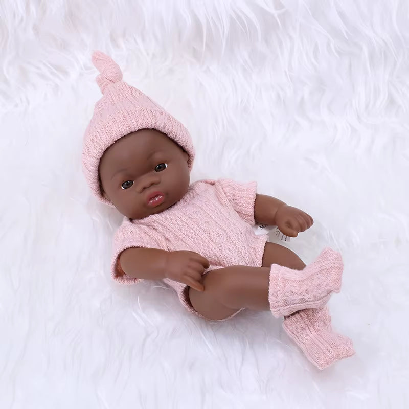 Black Reborn Dolls Silicone Reborn Baby Doll 20Cm Dolls Baby Reborn Baby Doll Toys Soft Touch High Quality Doll for Children
