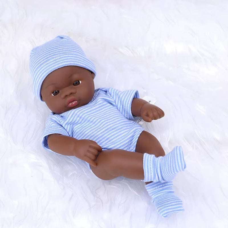 Black Reborn Dolls Silicone Reborn Baby Doll 20Cm Dolls Baby Reborn Baby Doll Toys Soft Touch High Quality Doll for Children
