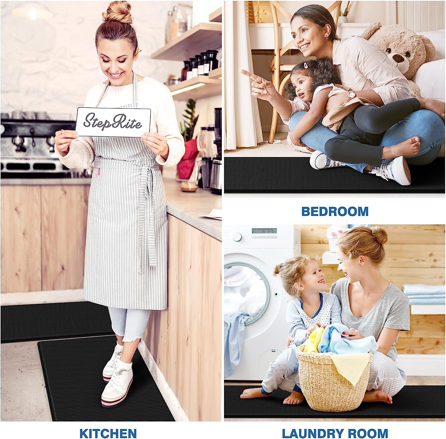 Kitchen Mats, 2PCS Kitchen Rugs, Cushioned anti Fatigue Kitchen Mats for Floor,