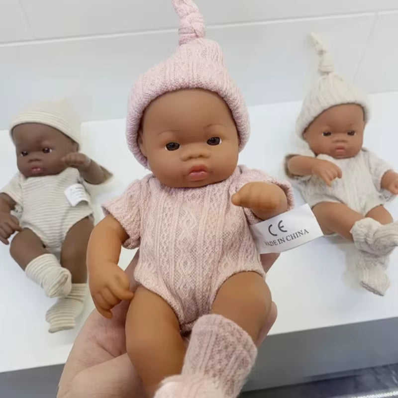 Black Reborn Dolls Silicone Reborn Baby Doll 20Cm Dolls Baby Reborn Baby Doll Toys Soft Touch High Quality Doll for Children
