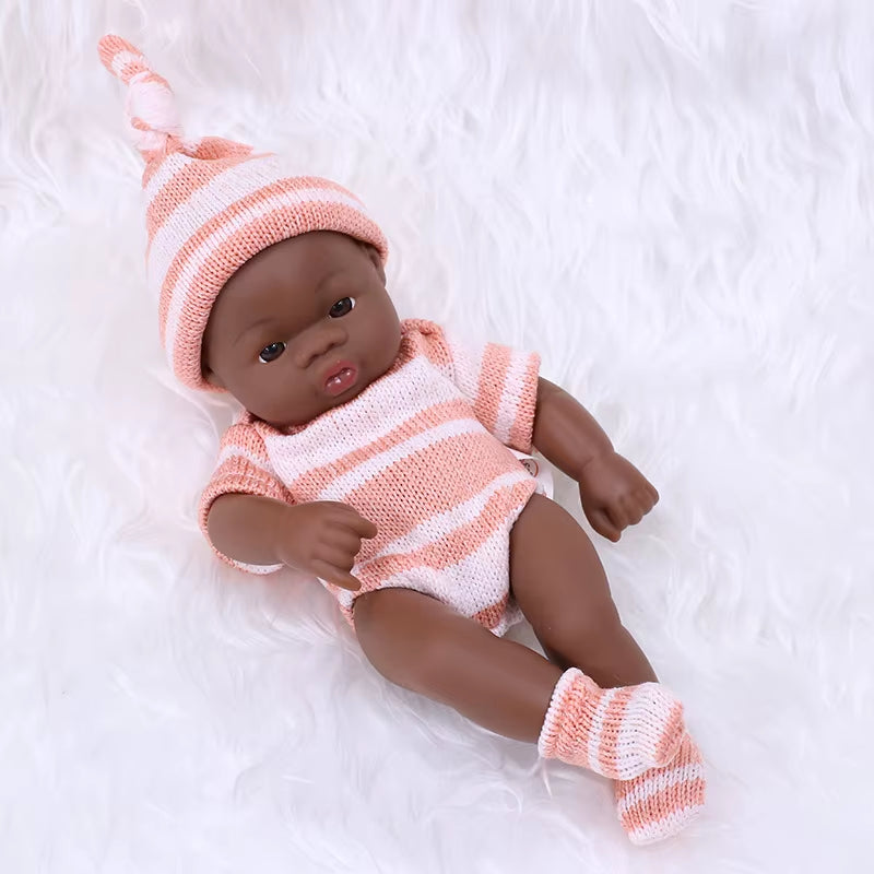 Black Reborn Dolls Silicone Reborn Baby Doll 20Cm Dolls Baby Reborn Baby Doll Toys Soft Touch High Quality Doll for Children