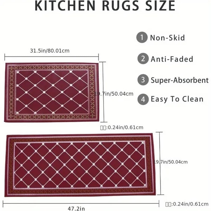 Cushioned Waterproof Kitchen Mats with Non-Skid Design