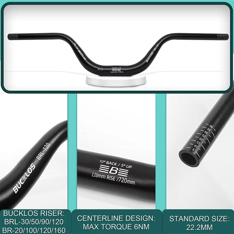 Mountain Bike Handlebar 31.8Mm 720Mm 780Mm MTB Riser Handlebar Rise 30/50/90/120Mm Aluminum Alloy Handelbar Bike Parts